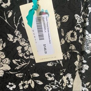 NWT Stunning A-Line B&W floral Hepburn Dress: